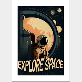 Space Adventure Vintage Travel Poster Posters and Art